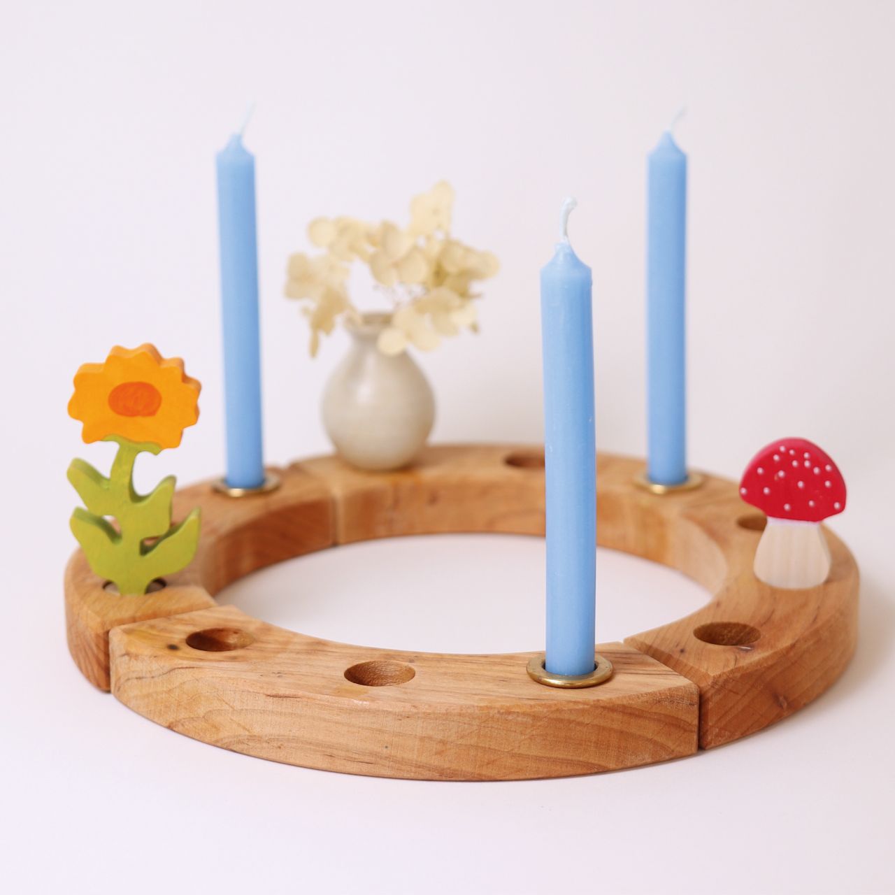 Grimm's Candles 10% Beeswax, Light Blue