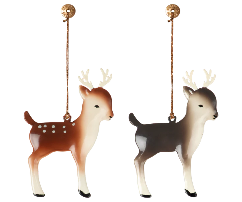 *PRESALE* Maileg Metal ornament, Bambi, set of 2