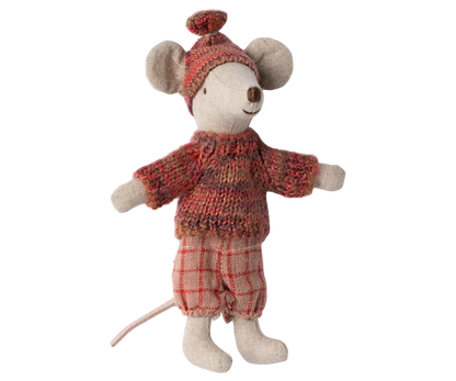Maileg Winter mouse with ski set, Big sister - Rose