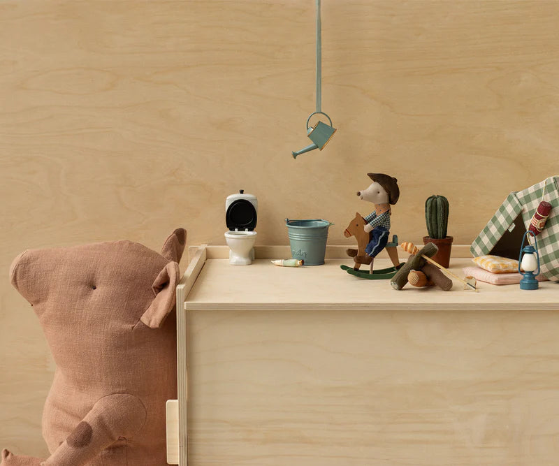 Maileg Cowboy mouse on rocking horse, Little brother