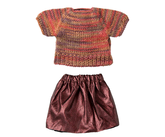 Maileg Skirt and knitted blouse, Mum mouse