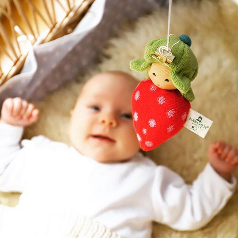Nanchen Organic Terry Cloth Strawberry Rattle