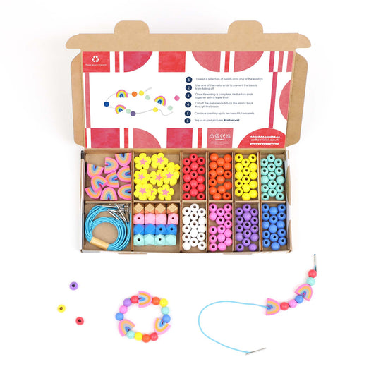 Rainbow & Flower Bracelet Making Kit (Makes 10 Bracelets)