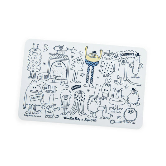 Mini Silicone Colouring Mat with 4 Pens | Schmouks