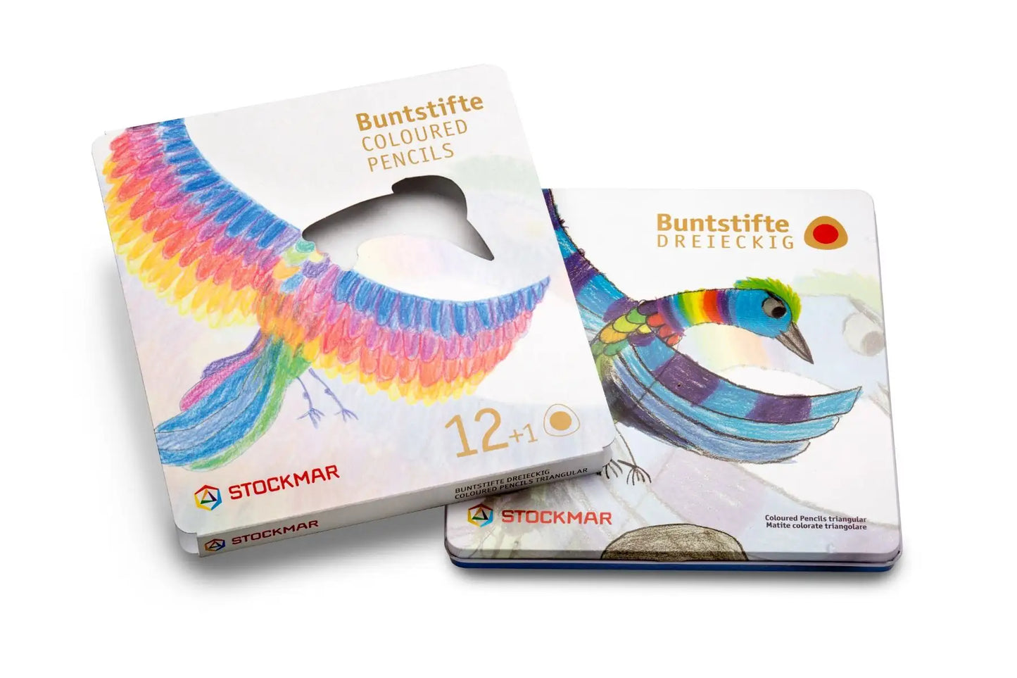Stockmar Triangular Coloured Pencils in tin case | Set of 12 + 1