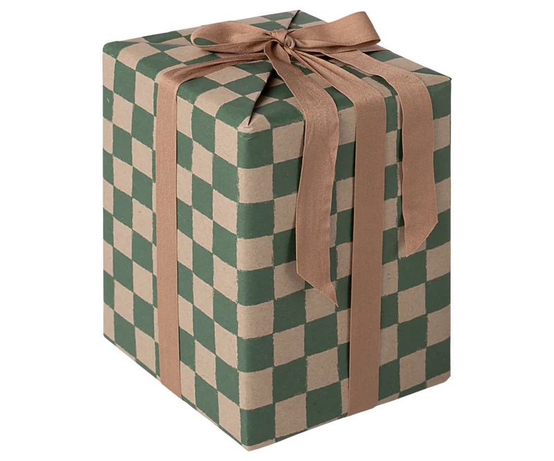 *PRESALE* Maileg Gift wrap, 10 m - Checker - Green