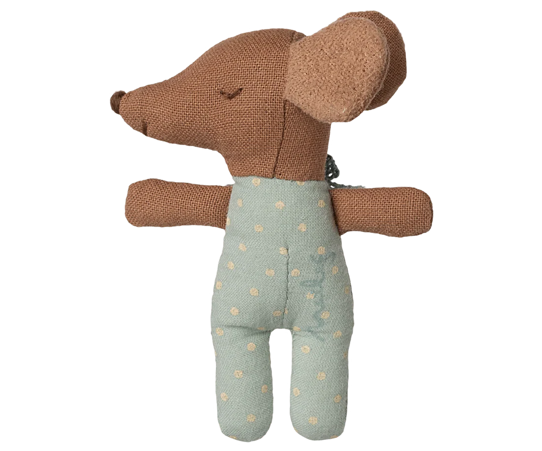 Maileg Sleepy wakey baby mouse in matchbox - Blue