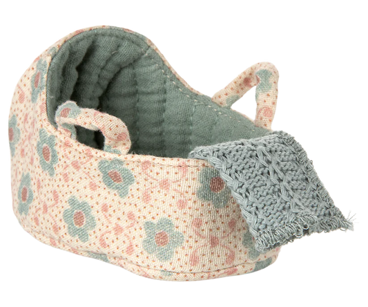*PRESALE* Maileg Carry cot, Baby mouse - Blue