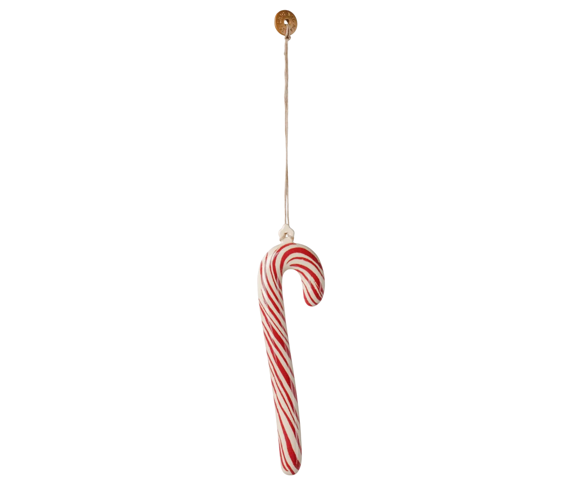 Maileg Metal ornament, Large sugar cane - Stripe