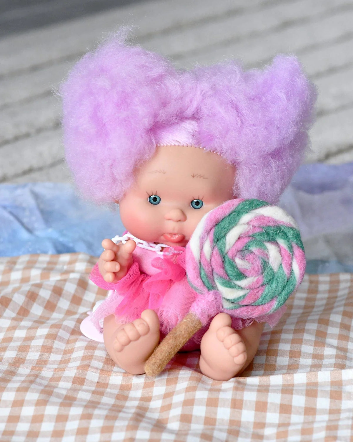 Felt Colourful Pink and Green Swirl Lollipop