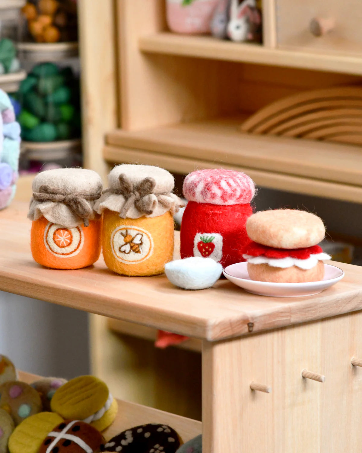 Felt Strawberry Jam and Scones Set