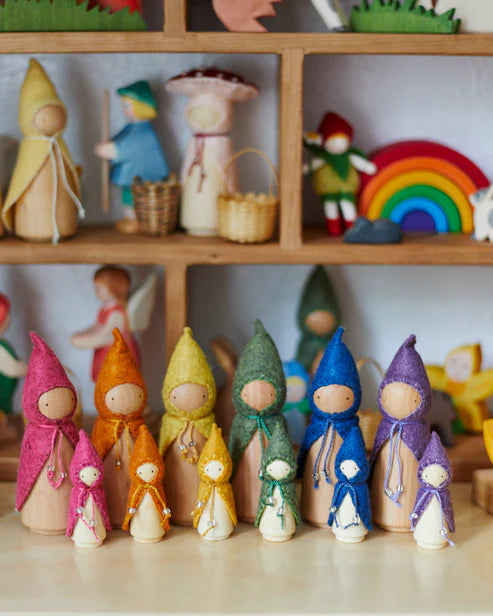 Wonderheart Mini Rainbow Wooden Gnome Set