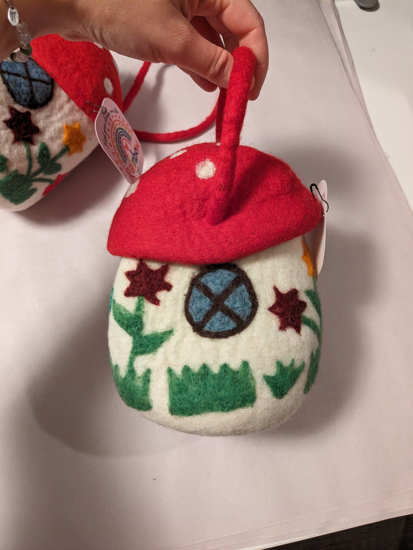 Tara Treasures Felt Mushroom Toadstool Bag