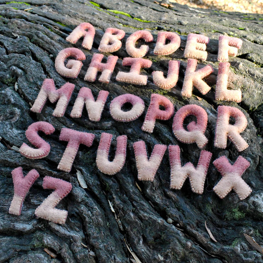 Felt Alphabet | Uppercase Letters - Brown Tones
