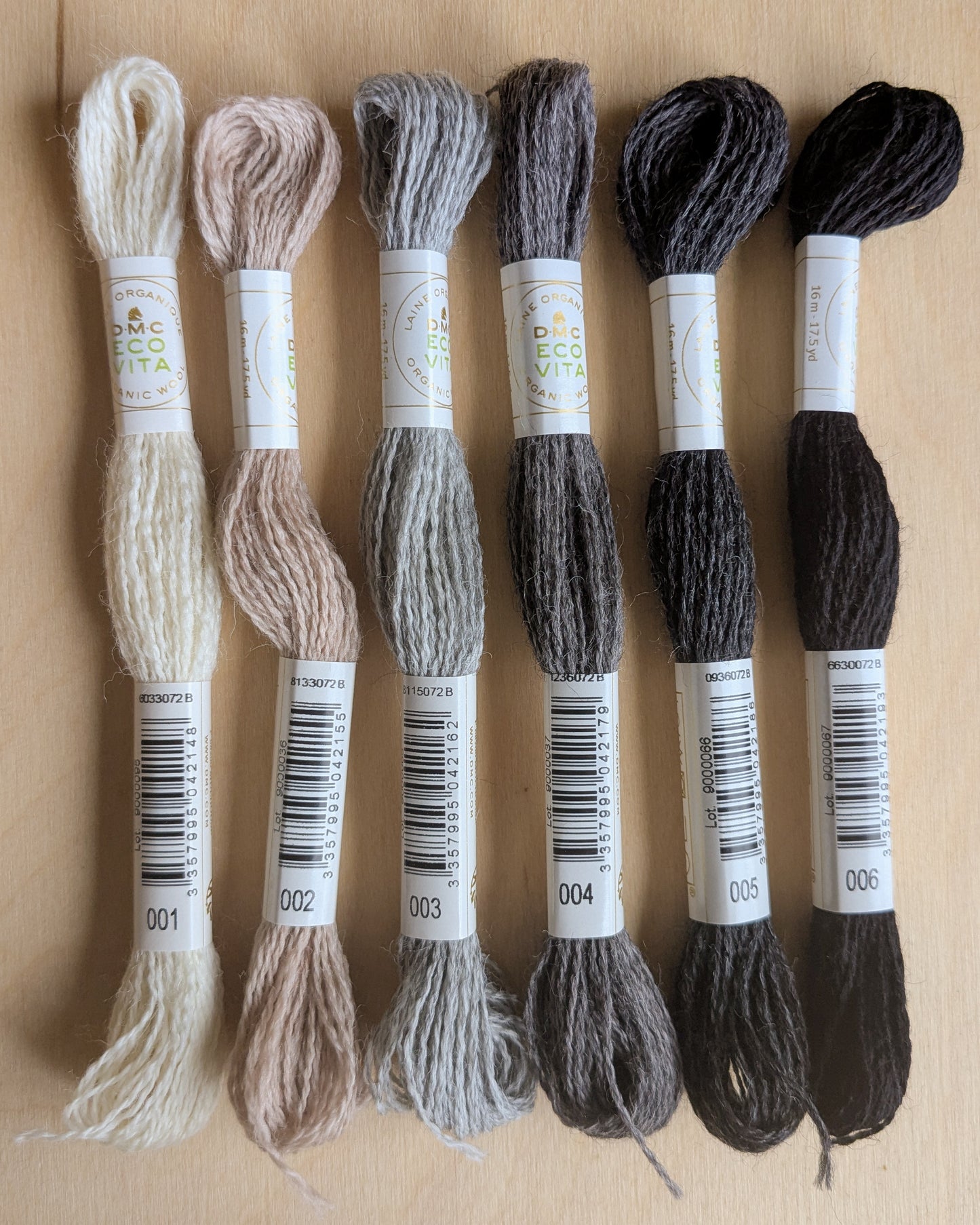 Eco Vita Naturally Dyed Organic Wool Embroidery Thread