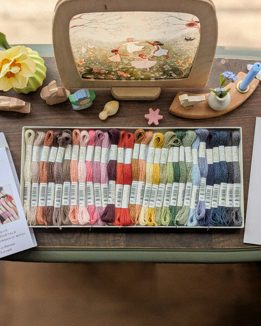 Eco Vita Collectors Box of Naturally Dyed Organic Wool Embroidery Thread | 30 Skeins