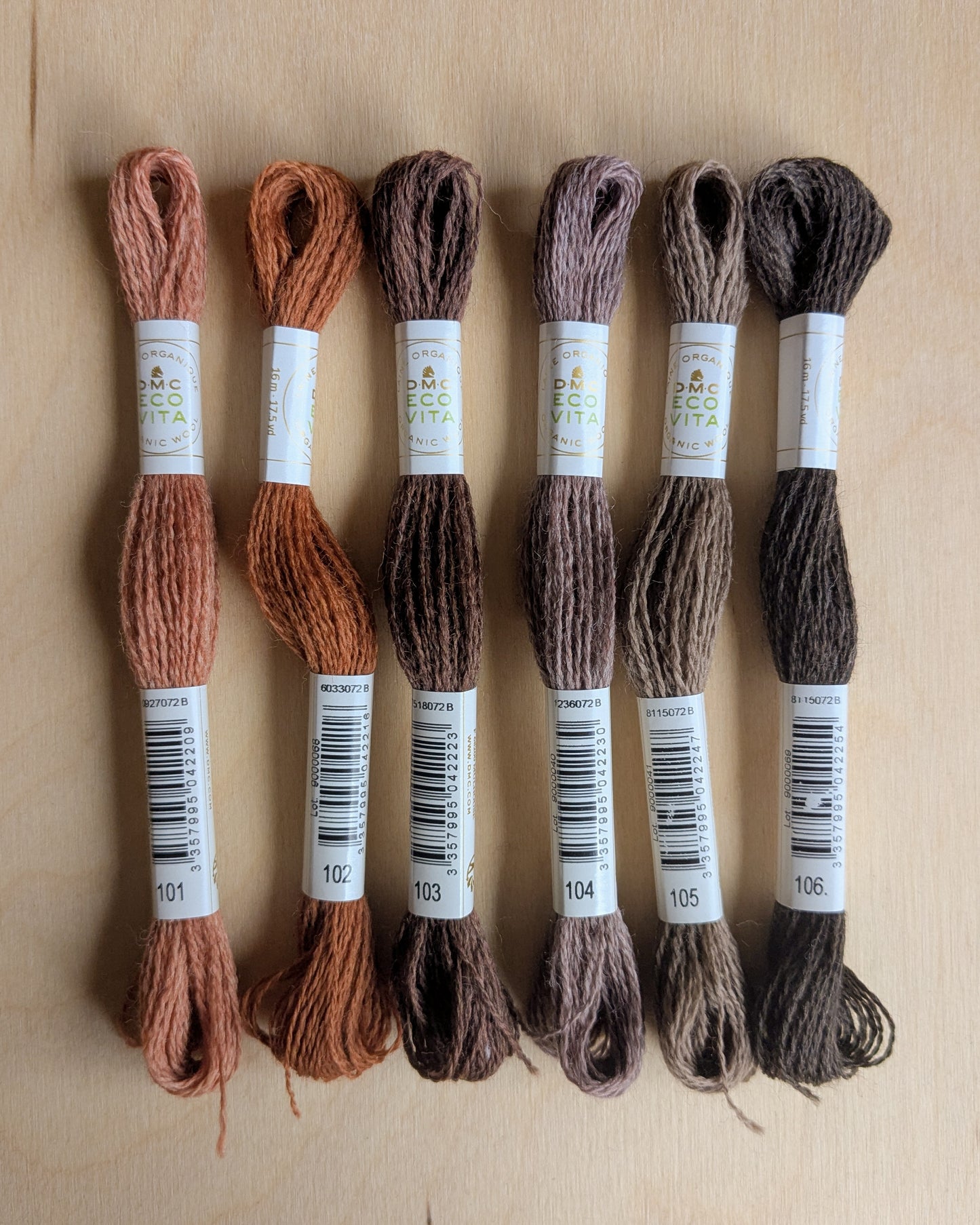 Eco Vita Naturally Dyed Organic Wool Embroidery Thread