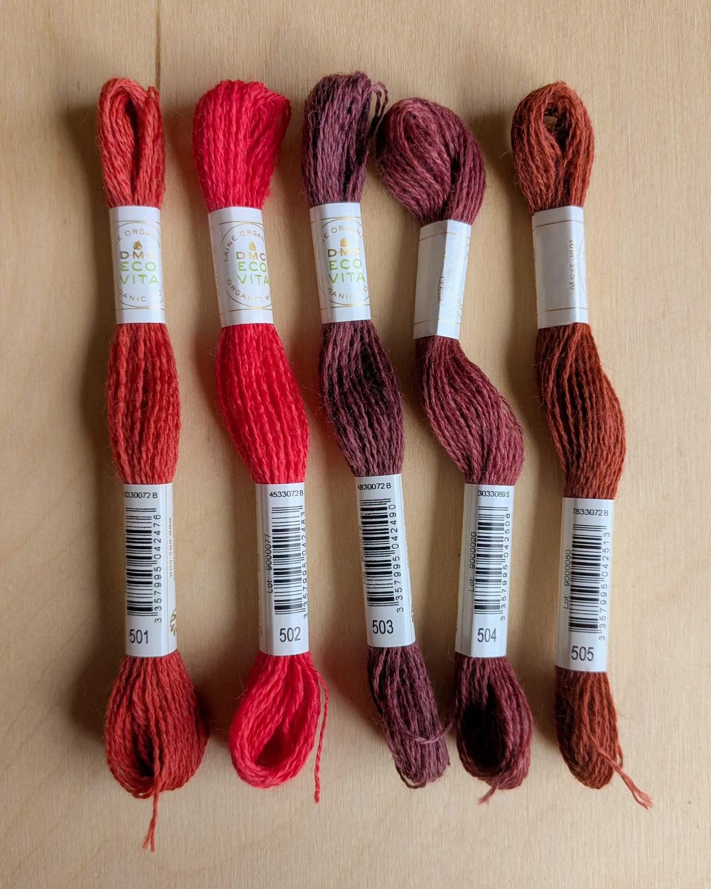 Eco Vita Naturally Dyed Organic Wool Embroidery Thread