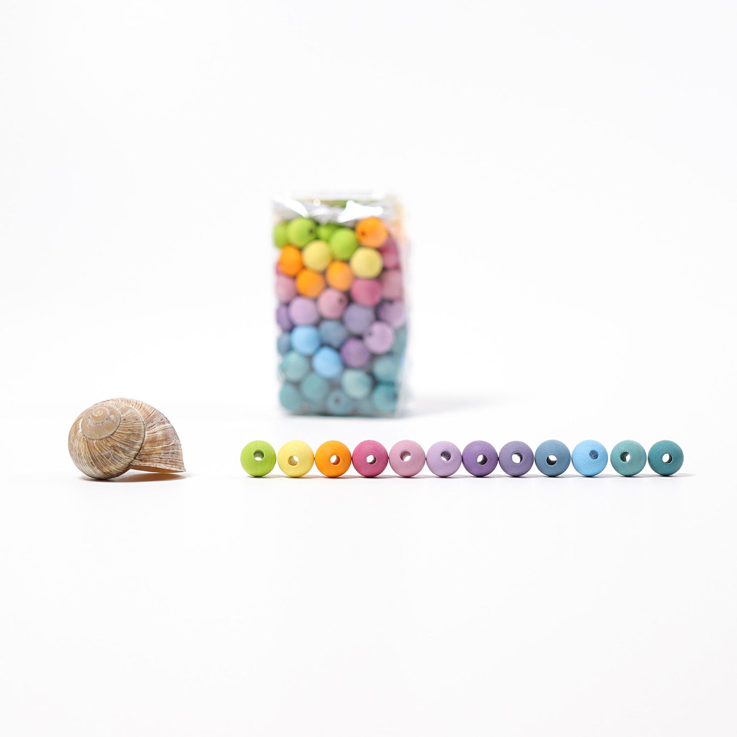 Grimm's Wooden Beads Pastel 120pcs, 12 mm