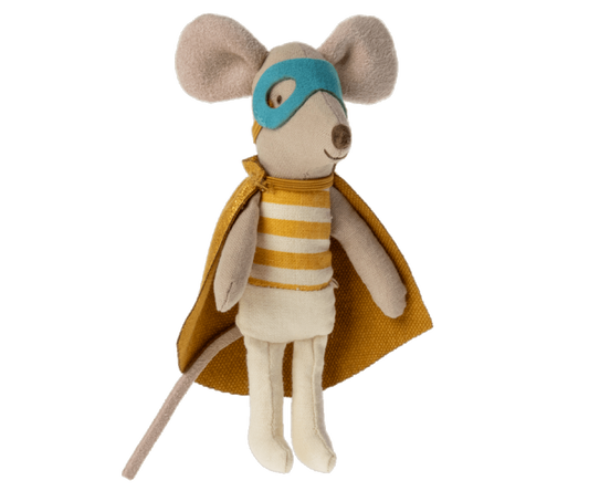 Maileg Super hero mouse, Little brother in matchbox
