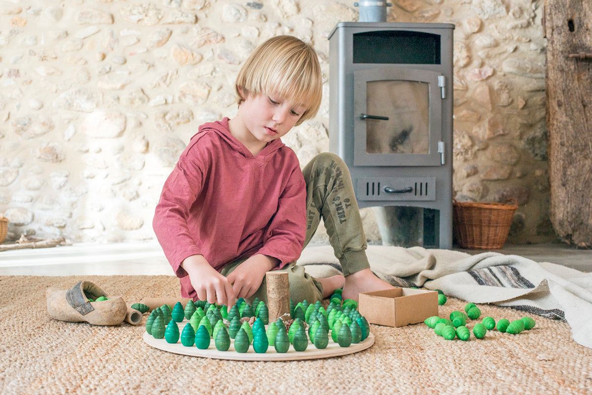 Grapat Wood Mandala Trees 36 pcs (Greens)