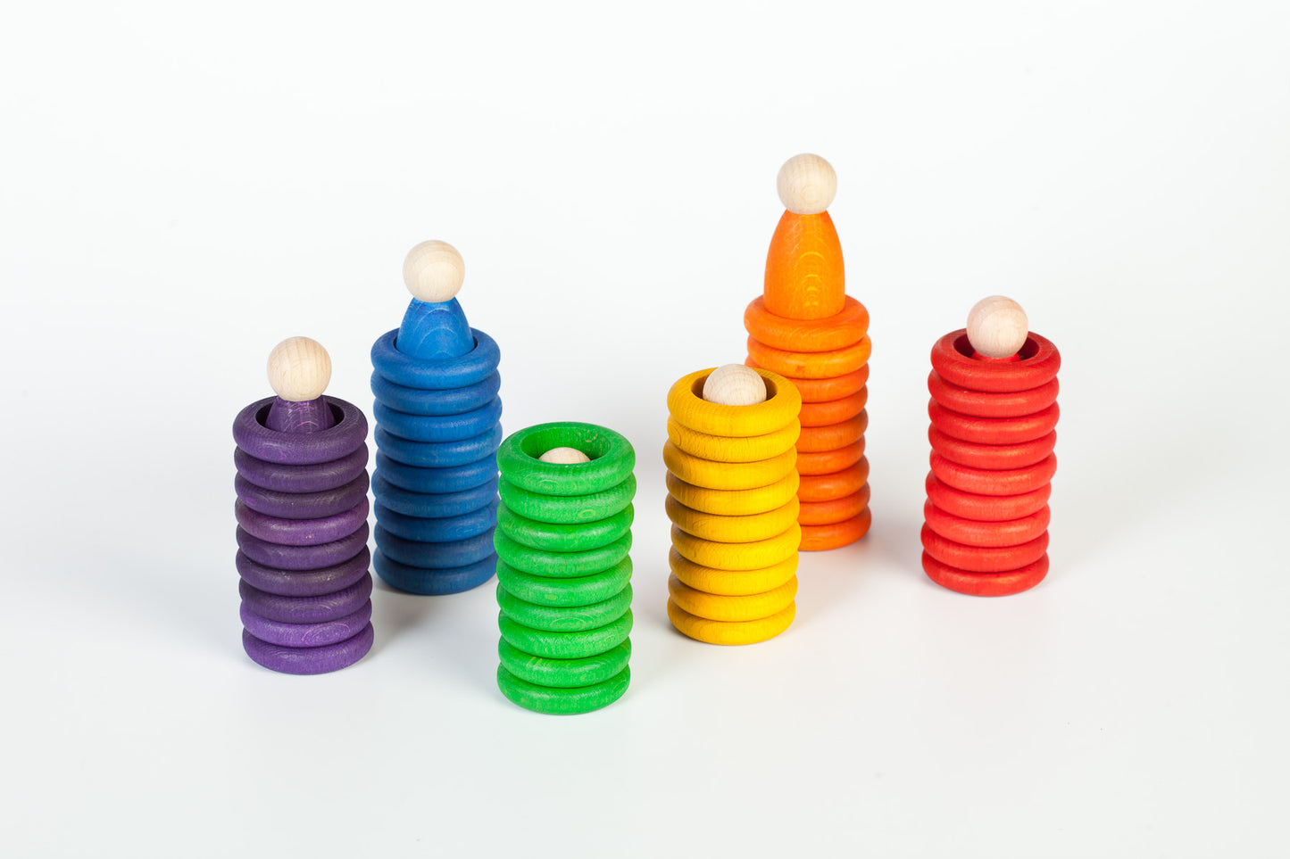 Grapat Wood Coloured Nins, Rings and Coins 60 pcs