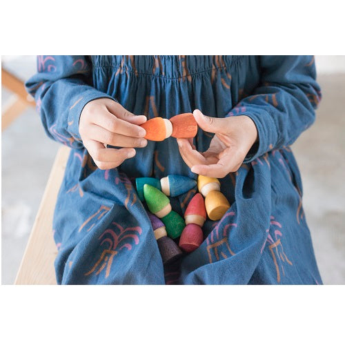 Grapat Wood Rainbow Tomtens 6 pcs