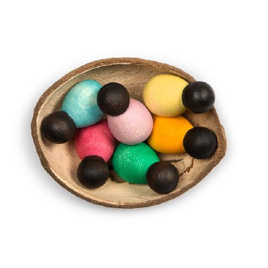 Grapat Wood Nins Babies Dark 6pcs