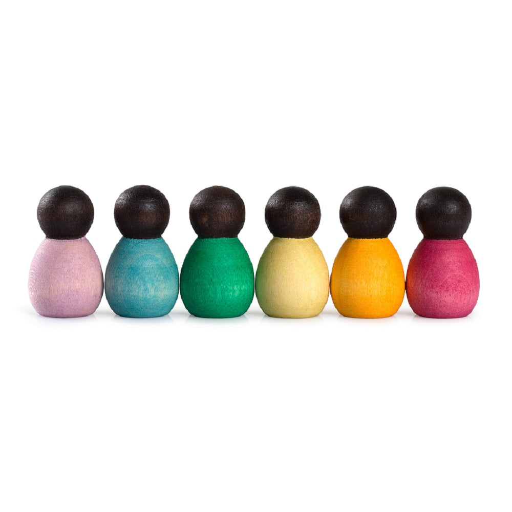 Grapat Wood Nins Babies Dark 6pcs