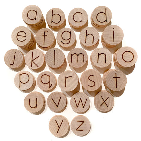 Mini 1" Alphabet Discs | Double Sided Lowercase & Uppercase | Set of 100