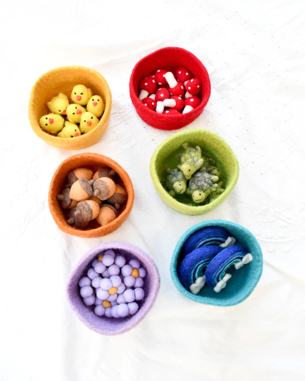 Felt Colourful Bowls- Set of 6