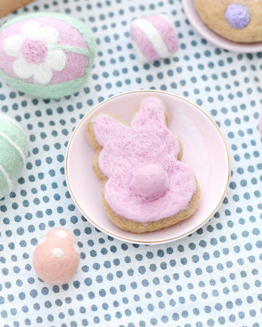 Felt Pink Easter Bunny Cookie