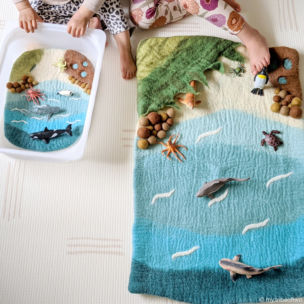 Tara Treasures Large Sea and Rockpool Play Mat Playscape