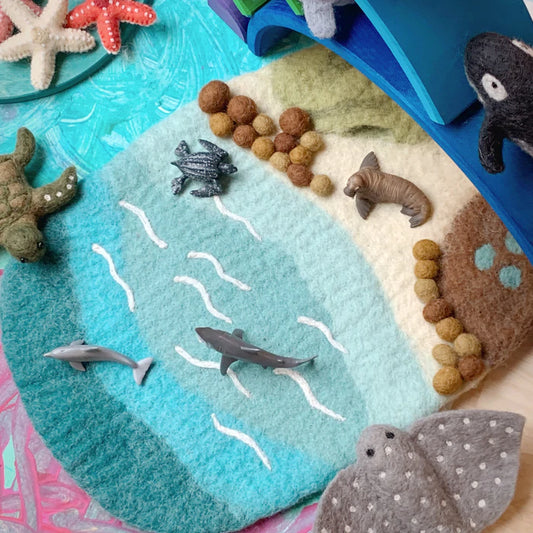Small Sea, Beach and Rockpool Play Mat Playscape
