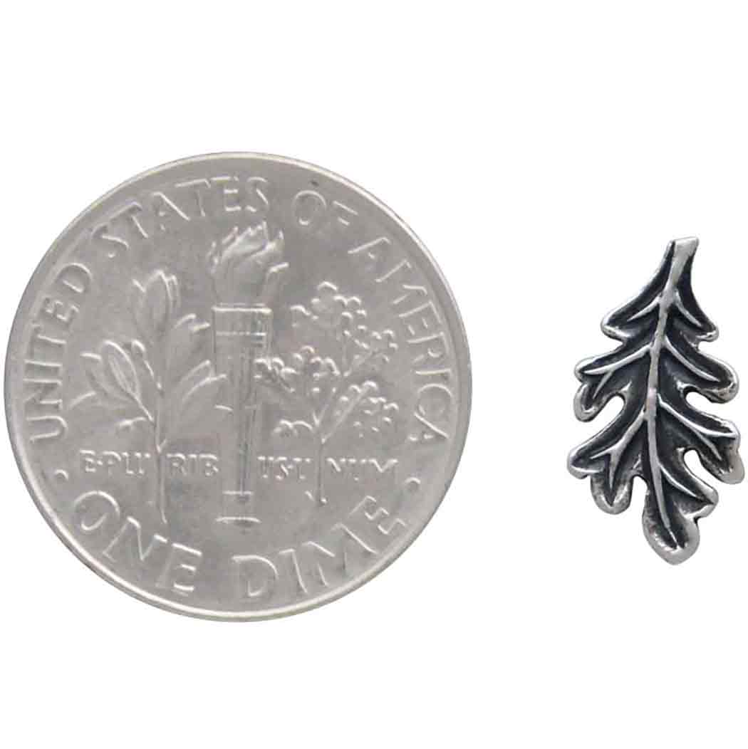 Sterling Silver Oak Leaf Post Earrings 7x12mm