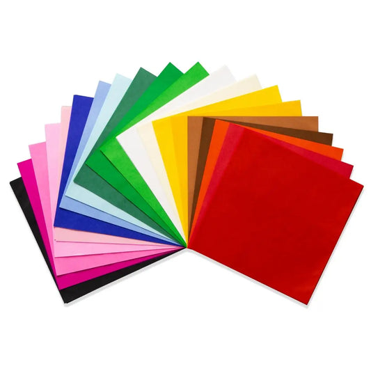 Japanese Silk Paper 6.3" x 6.3" | 240 Sheets in 20 Assorted Colours