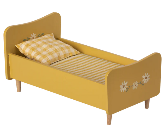 *SPECIAL ORDER* Maileg Wooden Bed, Miniature - Yellow (Teddy/Rabbit Size)
