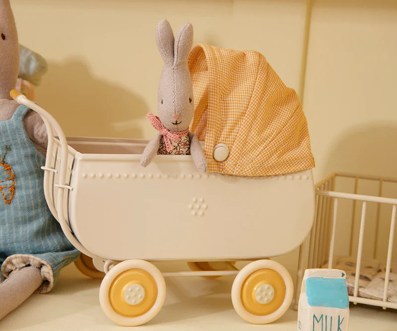 *SPECIAL ORDER* Maileg Micro Pram, Yellow (Teddy/Rabbit Size)