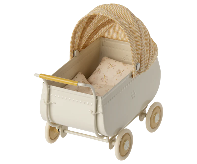 *SPECIAL ORDER* Maileg Micro Pram, Yellow (Teddy/Rabbit Size)