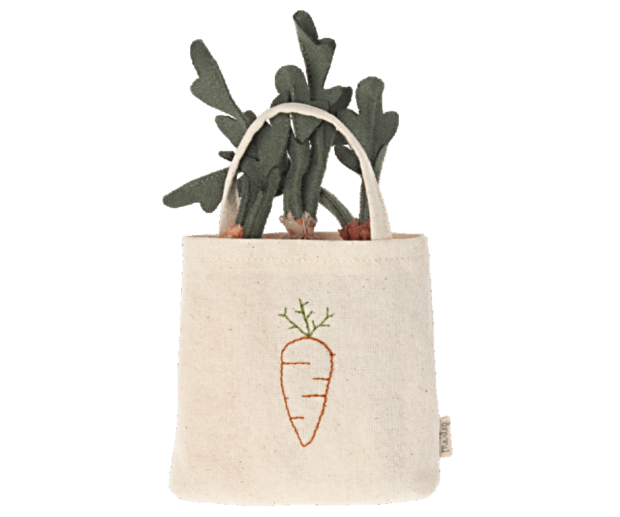 Maileg Carrots in shopping bag, Mini