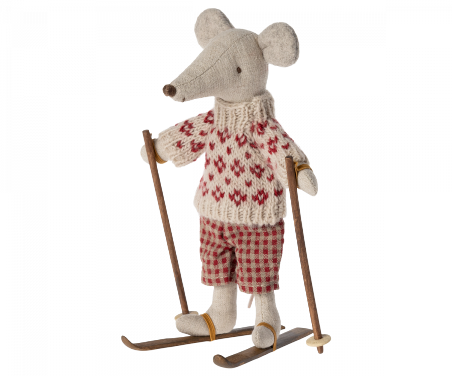 Maileg Ski and ski poles, Mum & Dad mouse