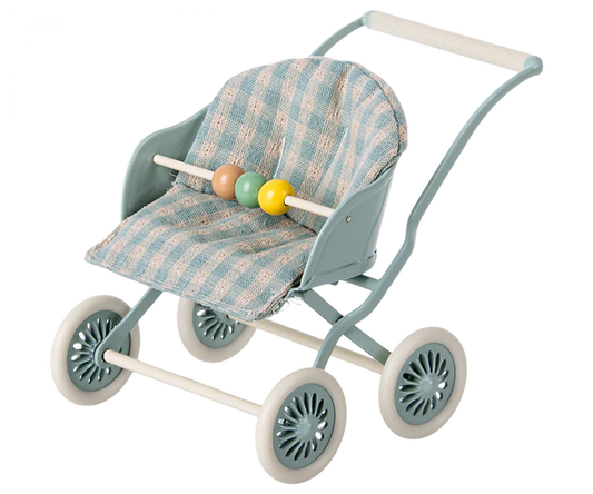 Maileg Stroller, Baby mice - Mint