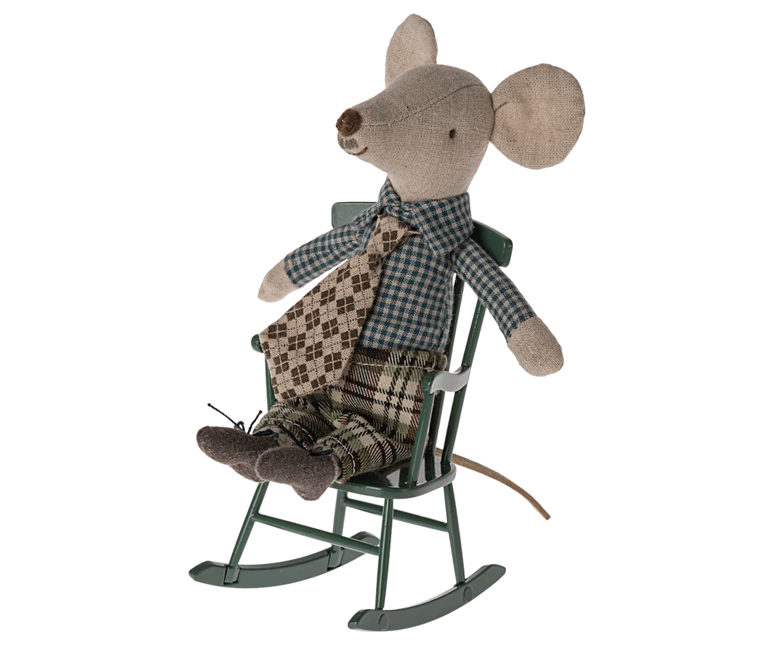 Maileg Rocking chair, Mouse - Dark green