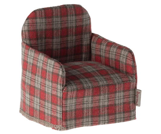 Maileg Chair, Mouse - Red checker