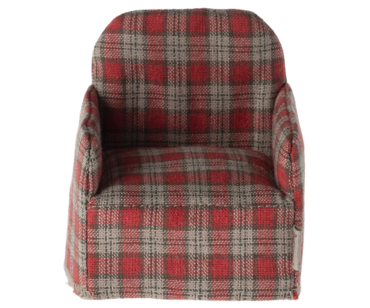 Maileg Chair, Mouse - Red checker