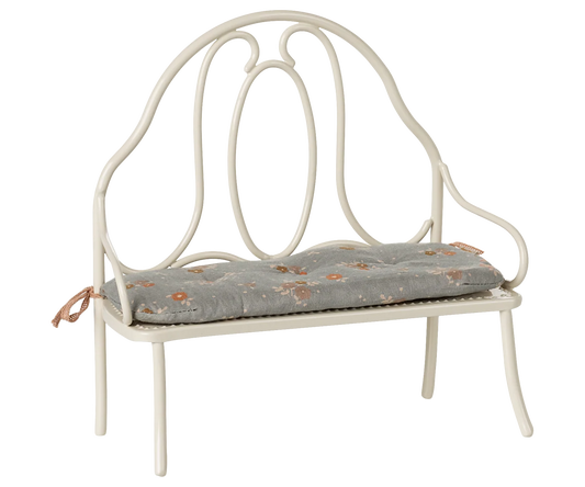 Maileg Vintage bench, Mini - Off white(Teddy Size)