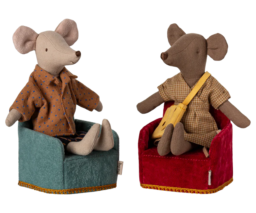 Maileg Folding chair, Mouse - Mint