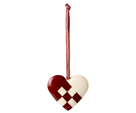 Maileg Metal ornament, Small heart - Red