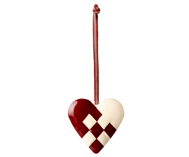 *PRESALE* Maileg Metal ornament, Large heart - Red