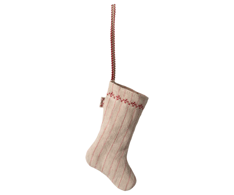 Maileg Stocking ornament, Stripe - Sand